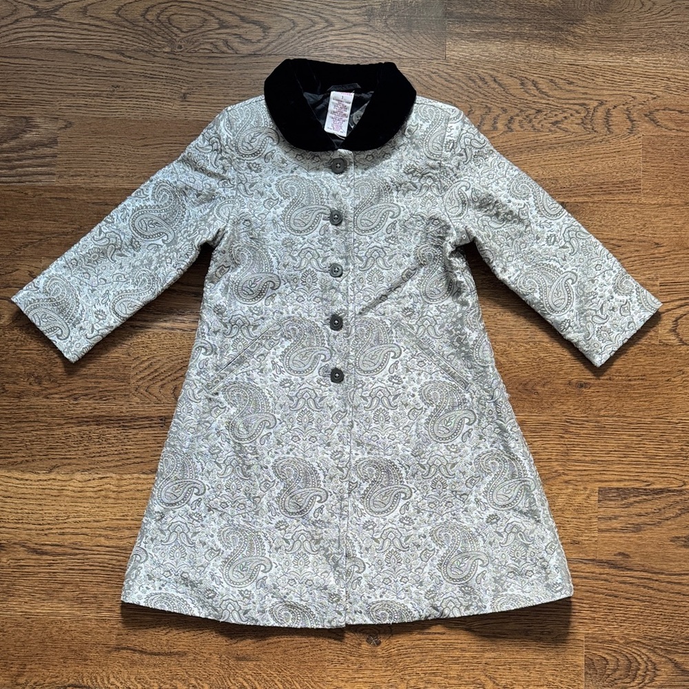 New With Tags Gymboree Paisley Coat with Black Velvet Collar